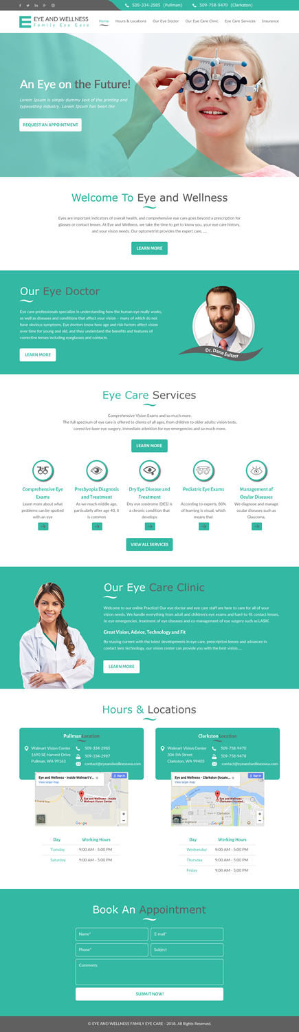 Web Design by rightway for Eye+Wellness | Design #18961384