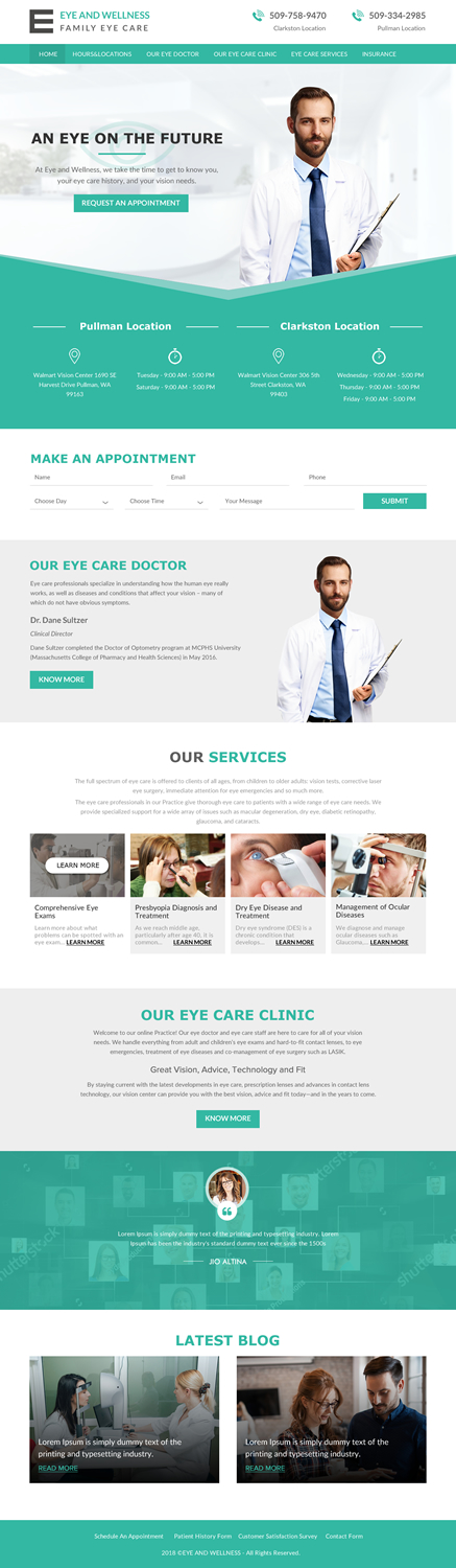 Web Design par rightway pour Eye+Wellness | Design #18967212