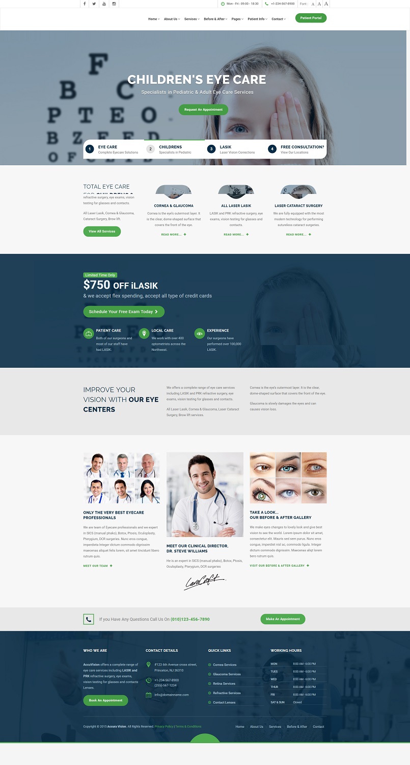 Web Design by farins88 for Eye+Wellness | Design #18997501