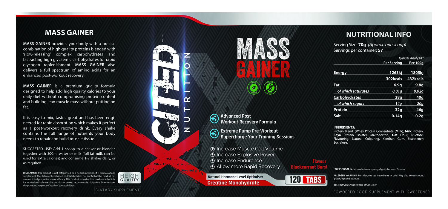 Label Design by SAI DESIGNS for Xcited Nutrition | Design #19061066