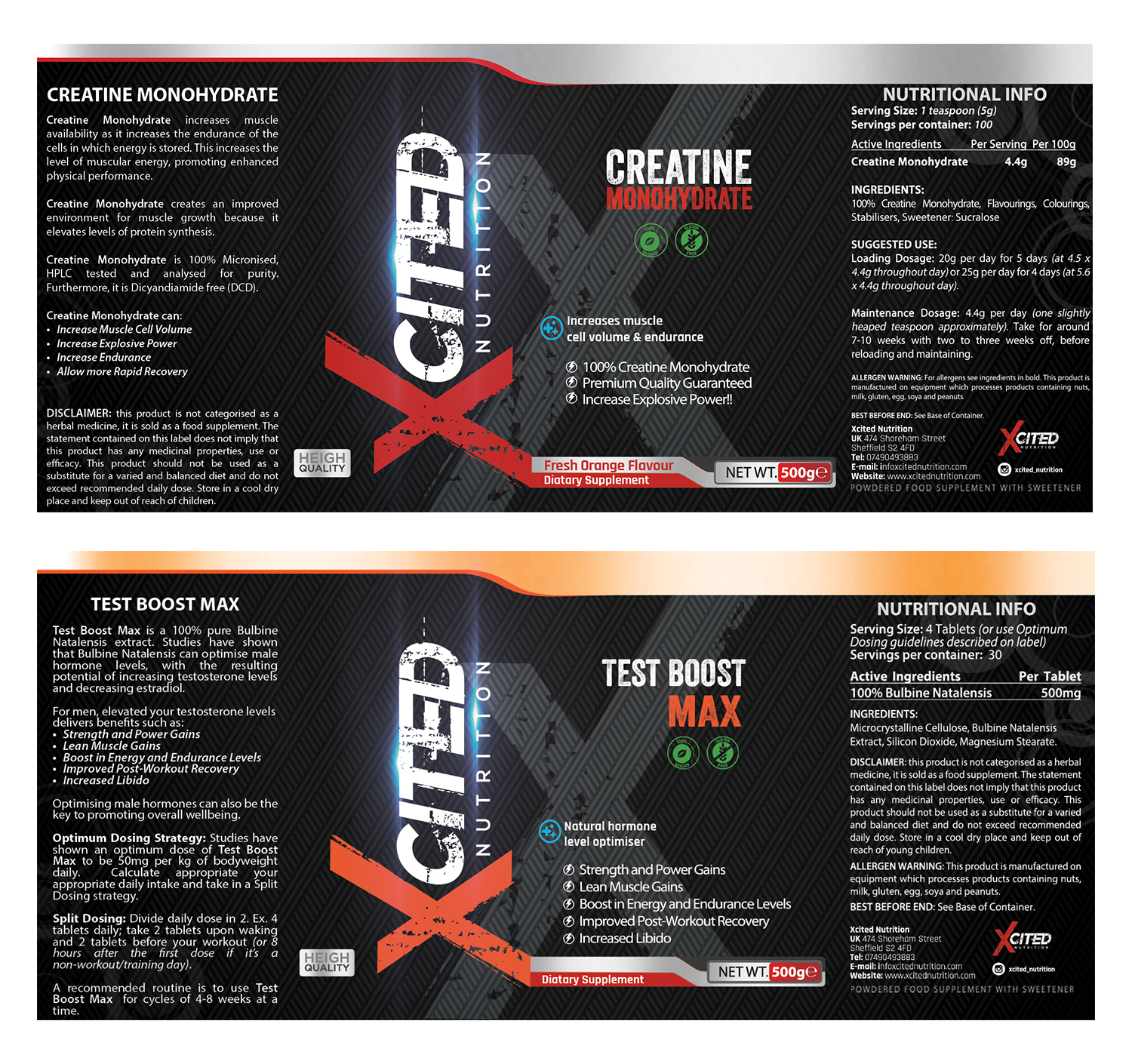 Etikett-Design von SAI DESIGNS für Xcited Nutrition | Design #19122134