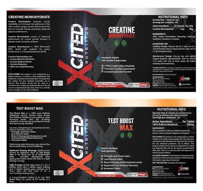 Diseño de Etiqueta por SAI DESIGNS para Xcited Nutrition | Diseño #19132143