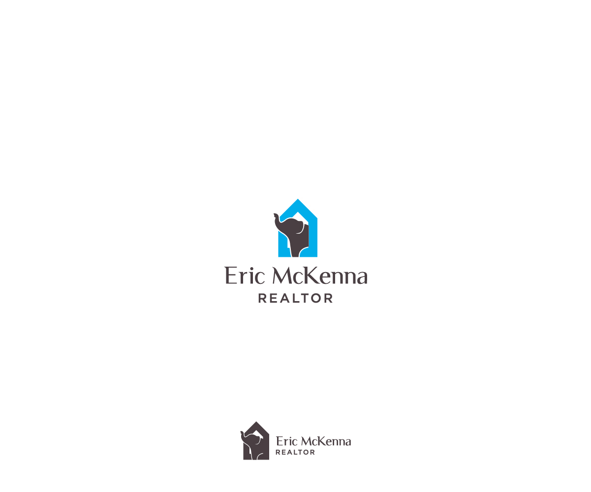 bold professional real estate agent logo design for eric realtor symbol