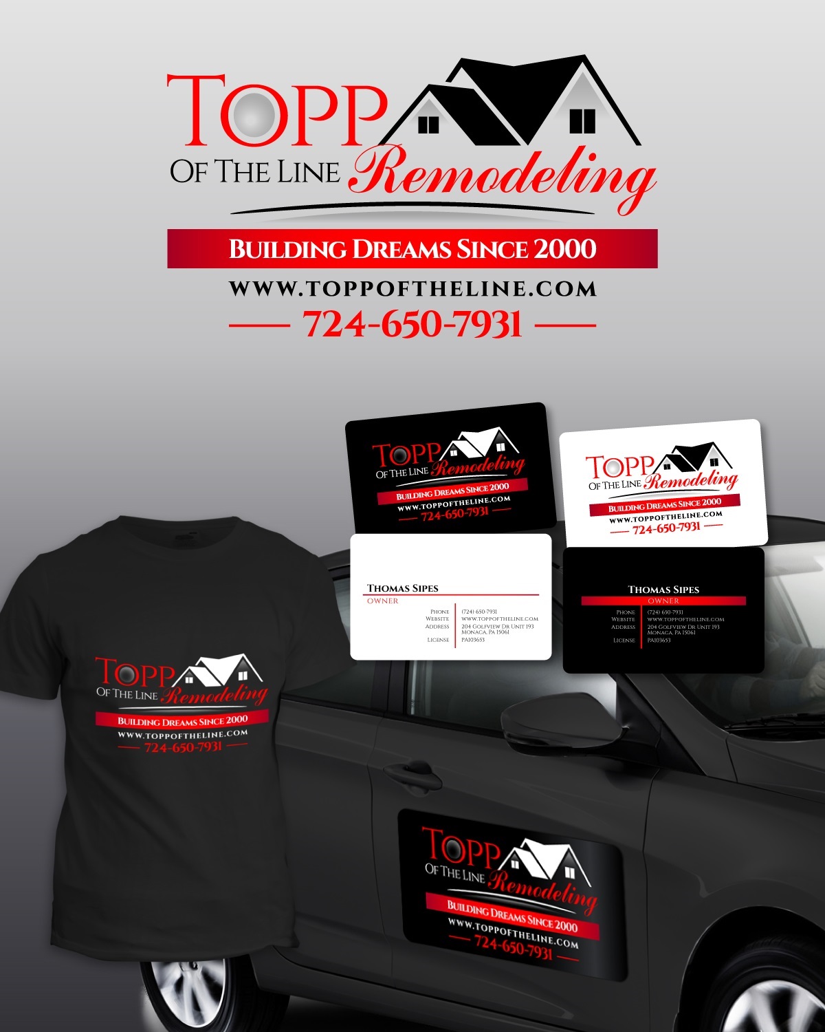 Logo Design by taufik_alrahman for Topp Of The Line Remodeling  | Design #19121109
