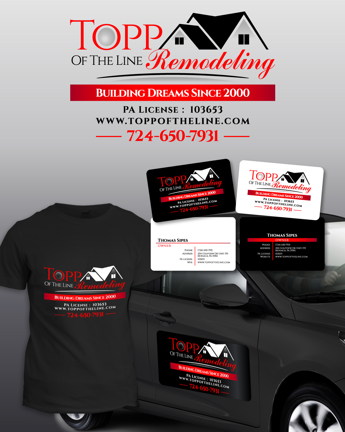 Logo Design by taufik_alrahman for Topp Of The Line Remodeling  | Design #19184580