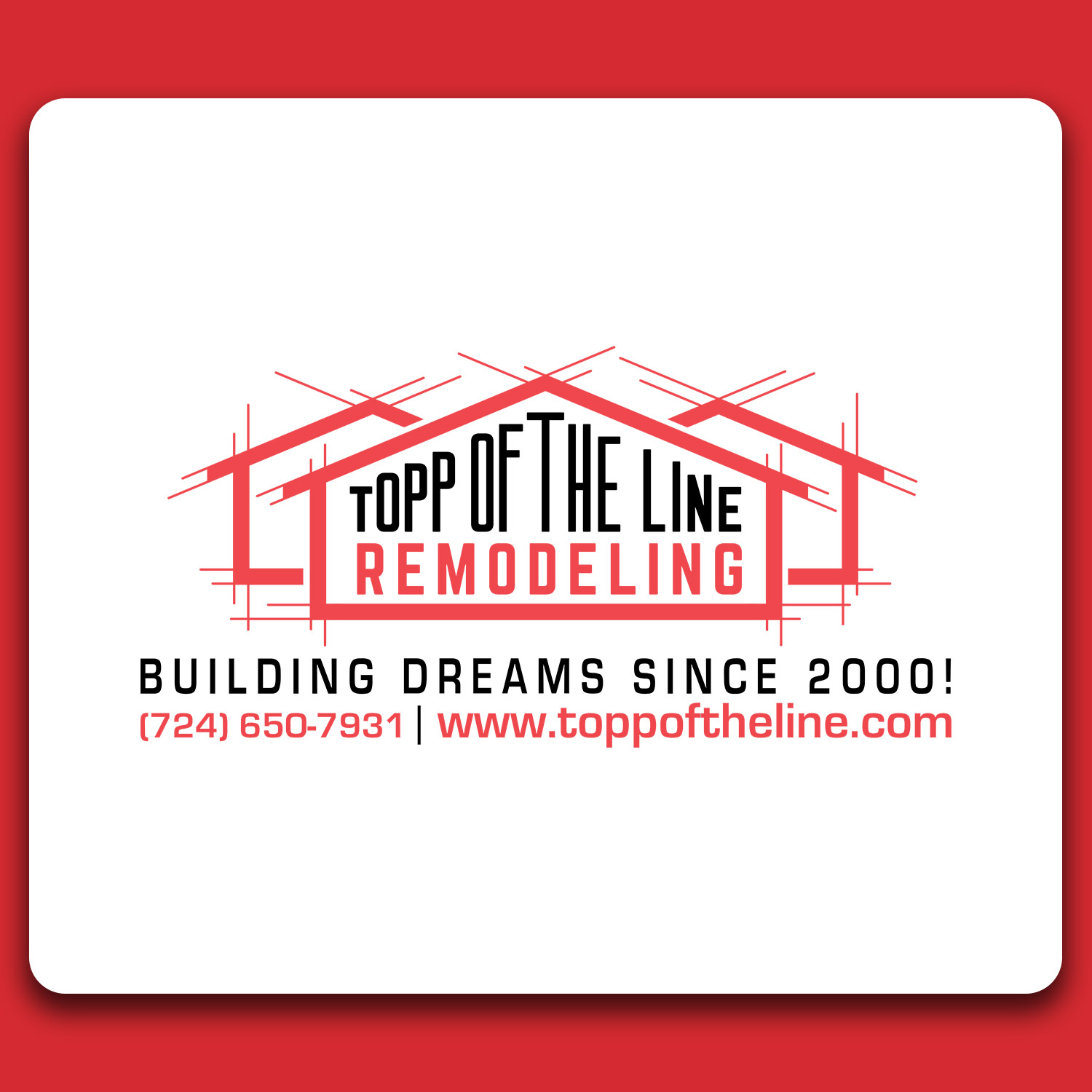 Logo-Design von SGS.Design für Topp Of The Line Remodeling  | Design #19022856