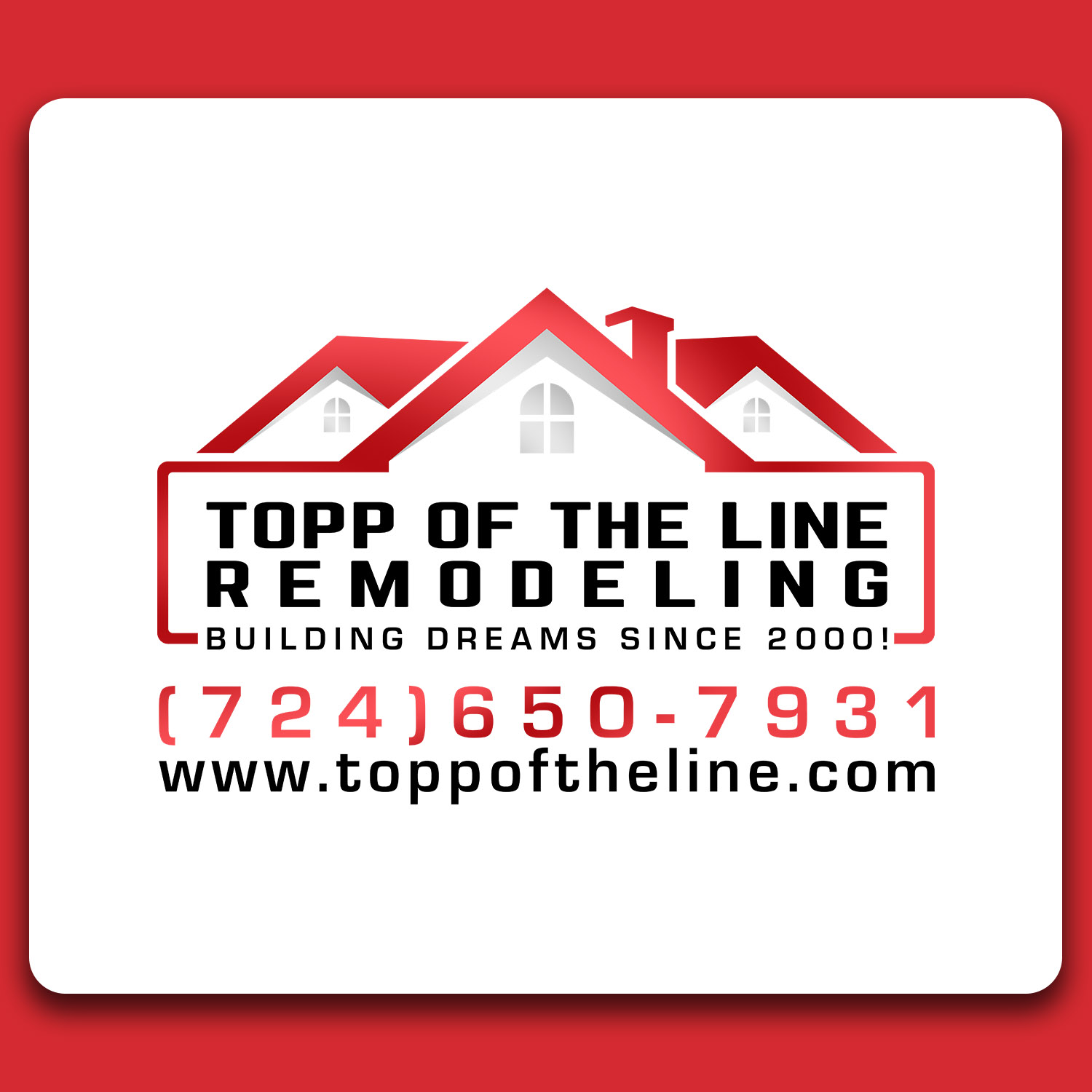 Logo Design by SGS.Design for Topp Of The Line Remodeling  | Design #19063738