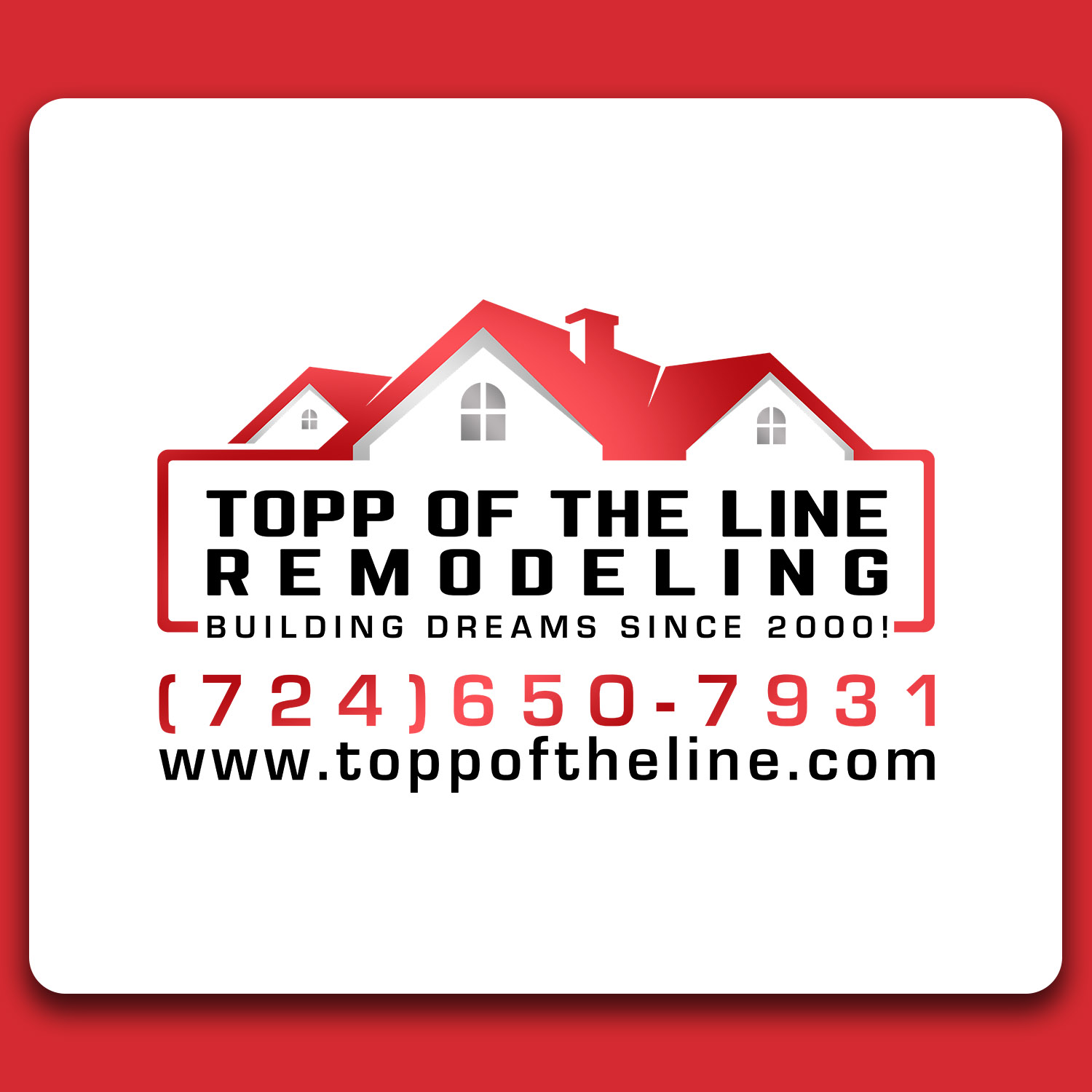 Logo Design by SGS.Design for Topp Of The Line Remodeling  | Design #19063742