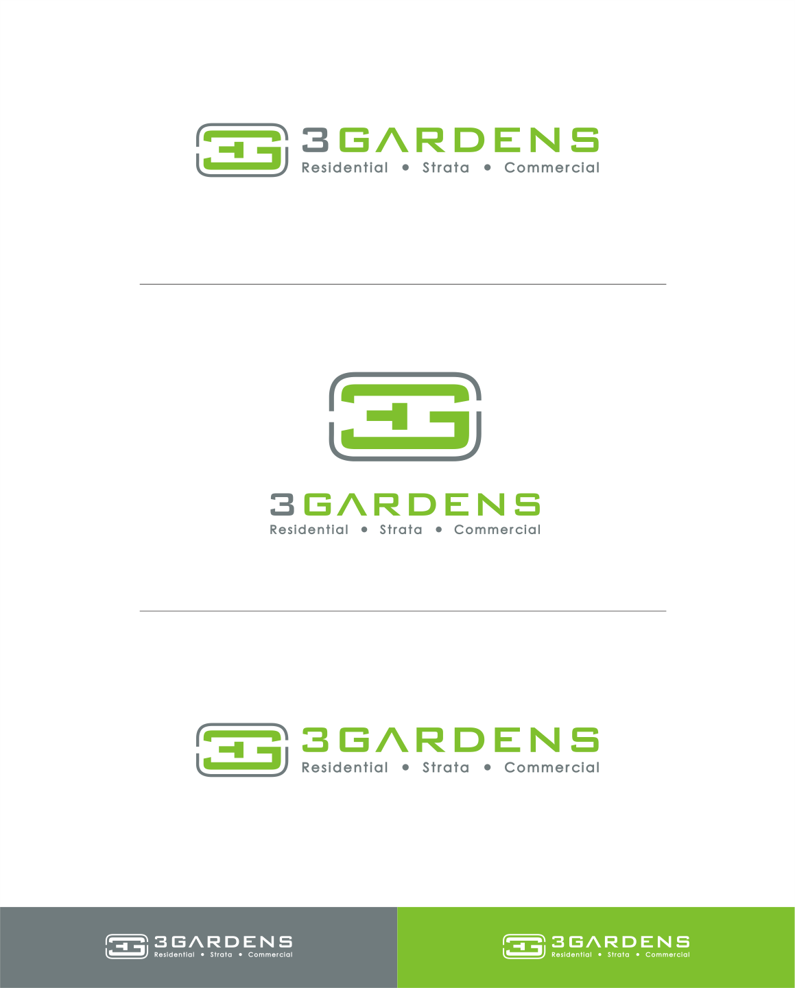 Diseño de Logo por Big Stone Studio para 3 Gardens | Diseño #18953285
