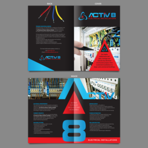 Brochure Design by Ashley Erasmus for Activ8 electrical installations  | Design: #18964355