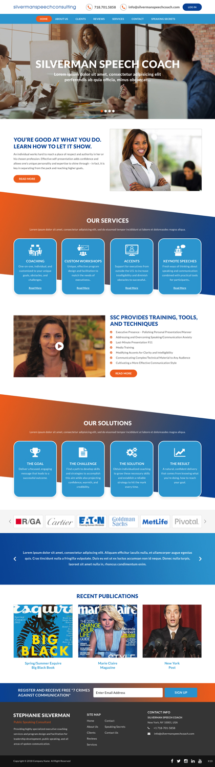 Wordpress Design by pb for Silverman Speech Consulting | Design #21120334