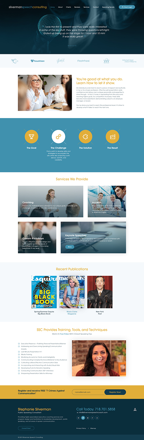 Design Wordpress par Ved Web Services pour Silverman Speech Consulting | Design #21123808