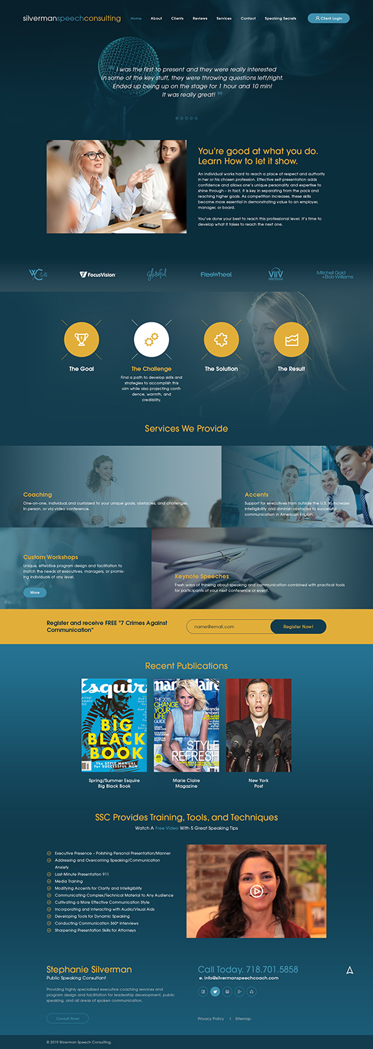 Wordpress Design by Ved Web Services for Silverman Speech Consulting | Design #21133736