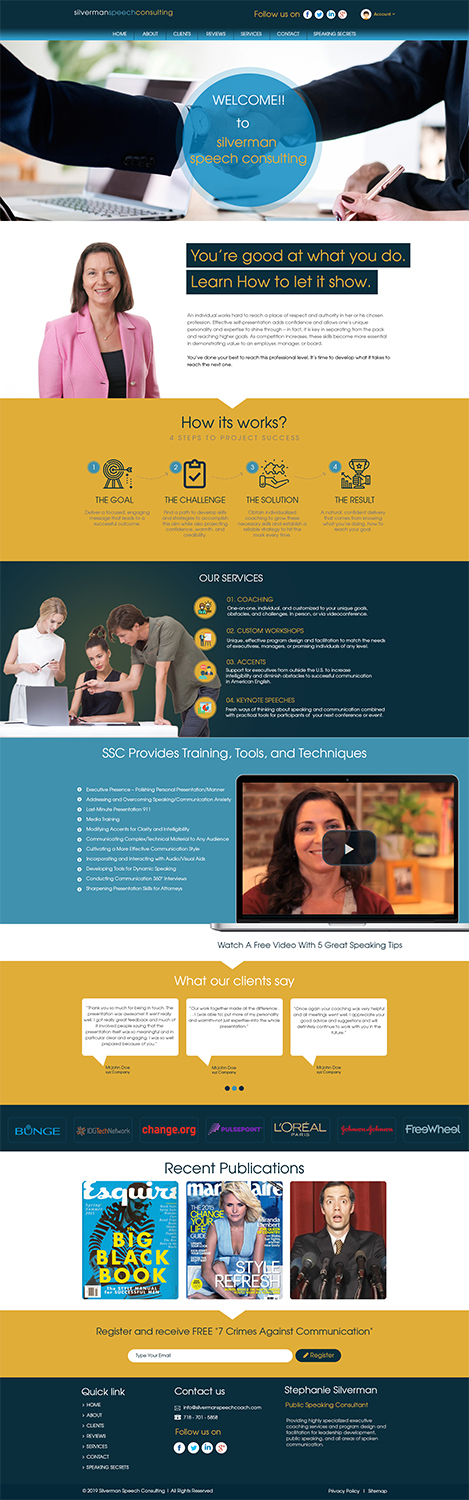Wordpress Design by Being_Designer for Silverman Speech Consulting | Design #21131379
