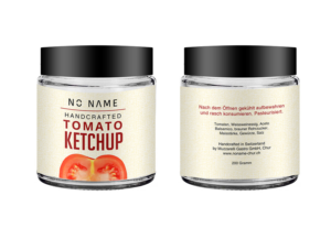 No Name Handcrafted Tomato Ketchup packaging design modern & trendy | Verpackungs-Design von maricreatives