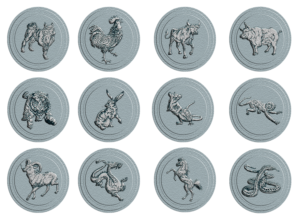 12 Chinese Zodiac signs, known as Sheng Xiao | Design Art par Wenfeii