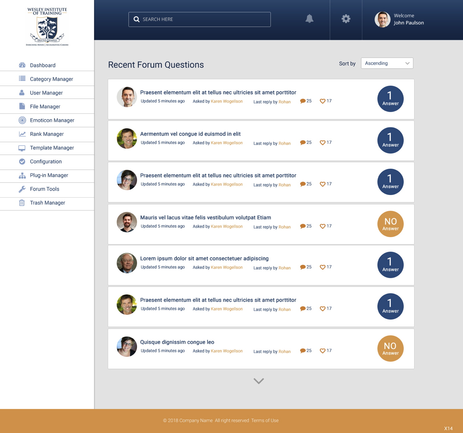 Wordpress Design by pb for Wesley Health Management | Design #18967232