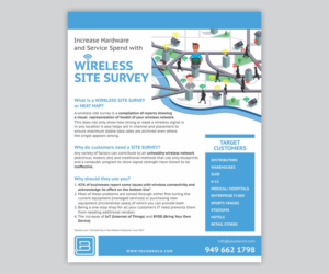 One Page Sales Flyer for Wireless Survey- Computer Hardware | Flyer Design by Cut and Glue