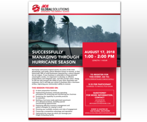 Successfully Managing through a Hurricane Training Event | Diseño de Flyer por Luniere Designs