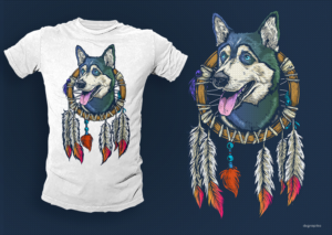 A Husky/Dreamcatcher Design | Diseño de Camiseta por dsgrapiko