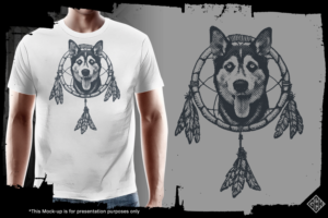 A Husky/Dreamcatcher Design | Diseño de Camiseta por gekgrfx