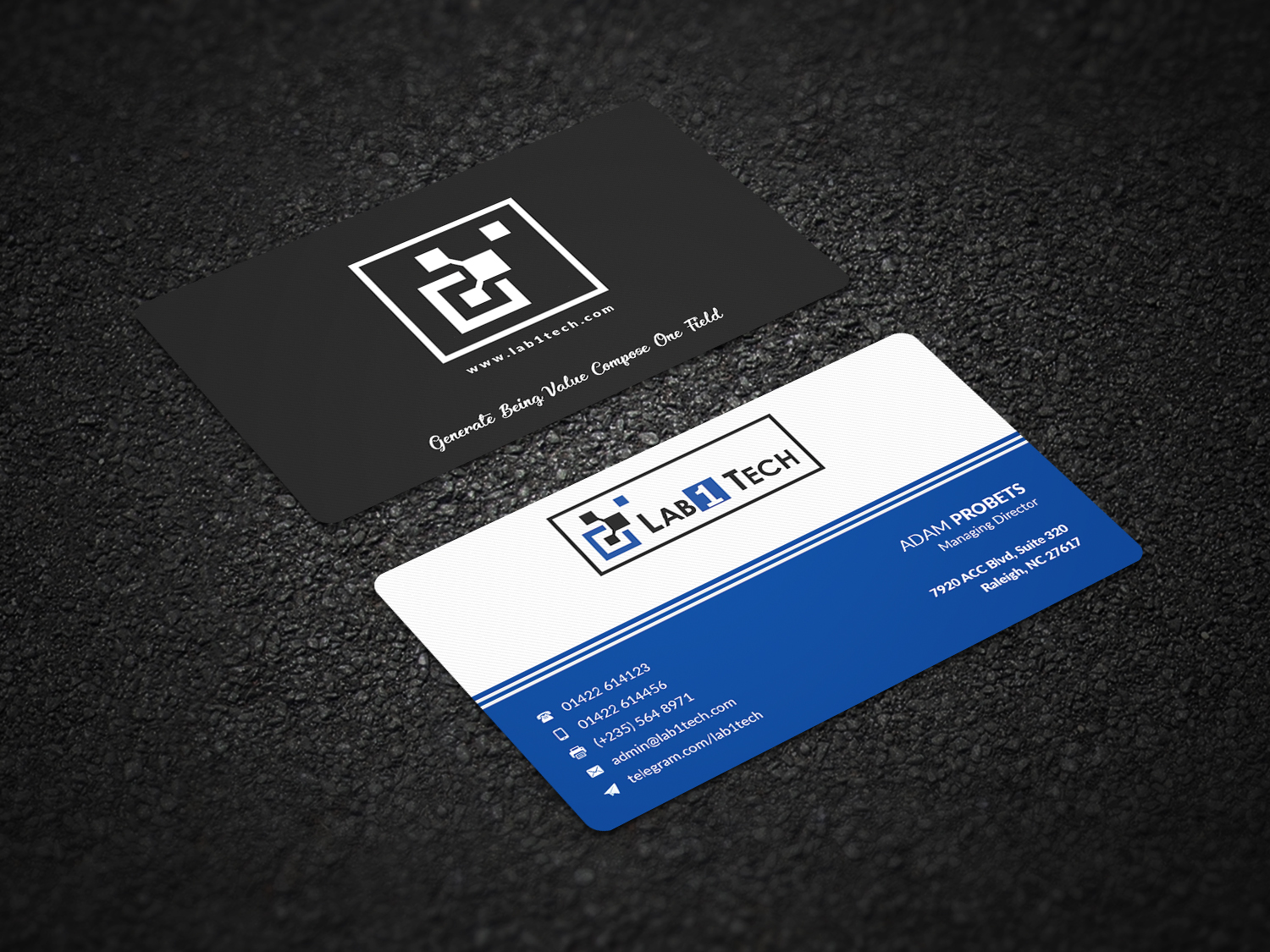 Business Card Design by Pointless Pixels India for Lab1 Tech Limited | Design #18985974