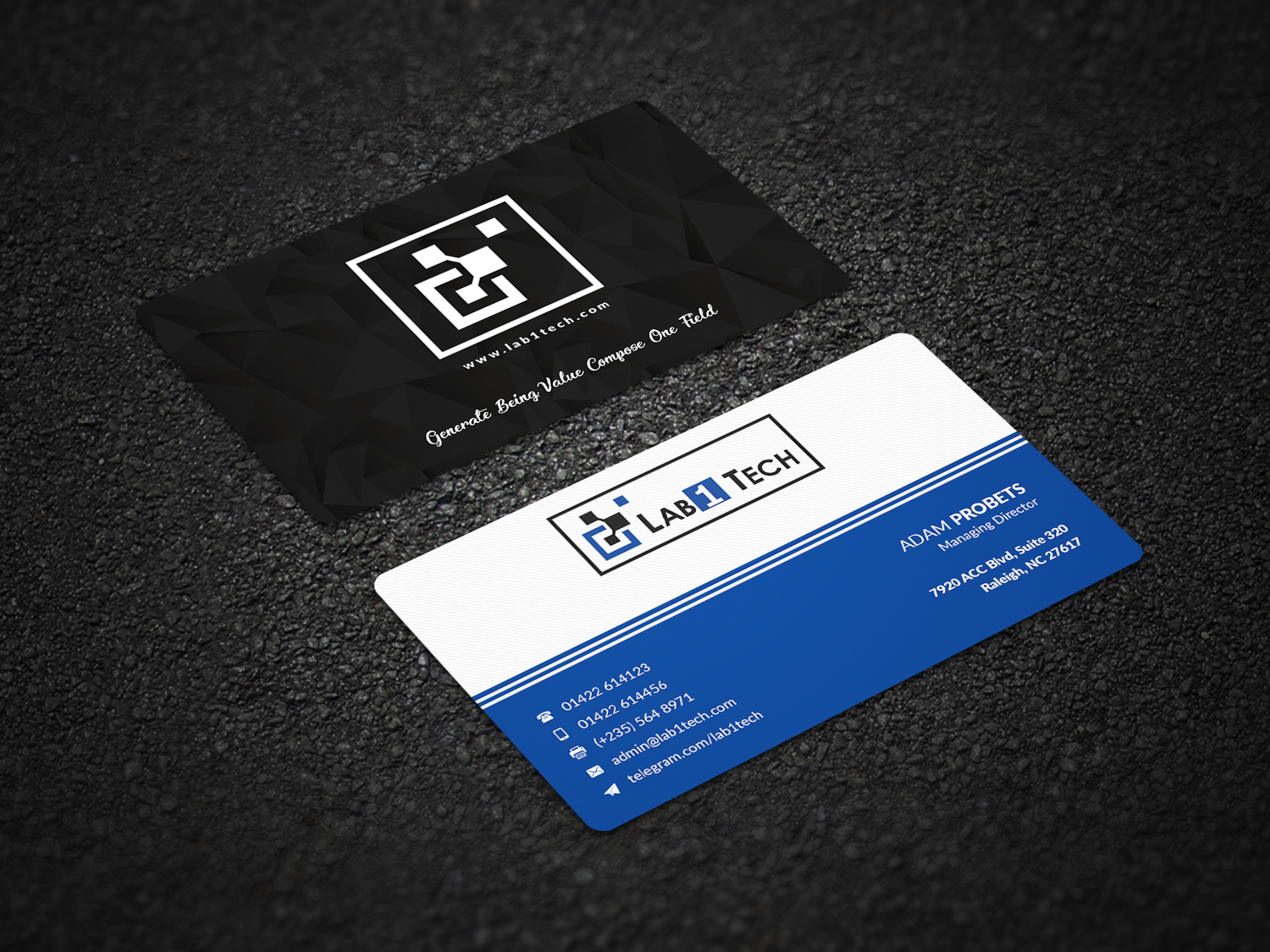 Visitenkarten-Design von Pointless Pixels India für Lab1 Tech Limited | Design #18986119