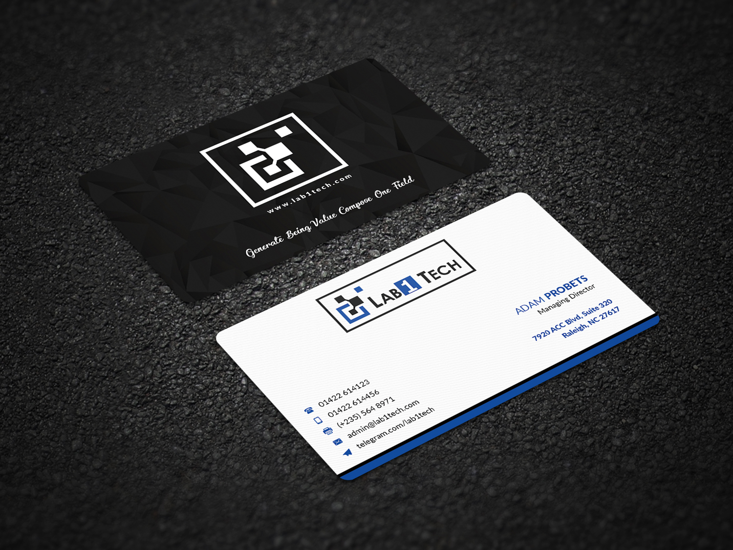 Business Card Design by Pointless Pixels India for Lab1 Tech Limited | Design #18986221