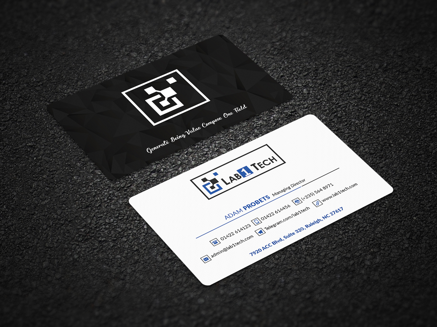 Business Card Design by Pointless Pixels India for Lab1 Tech Limited | Design #18987631