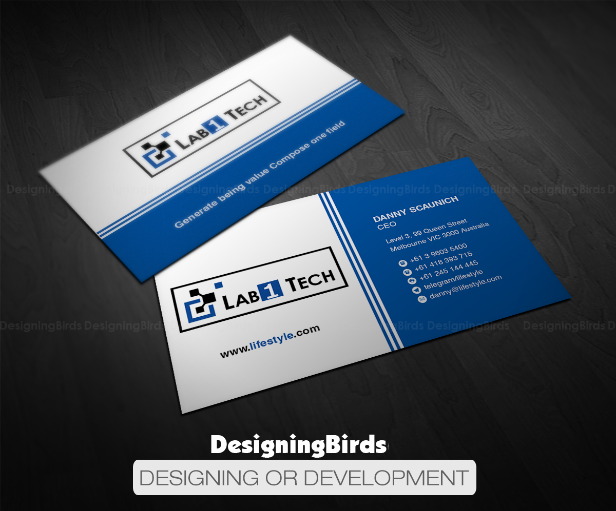 Business Card Design by Designing Birds for Lab1 Tech Limited | Design #18975448