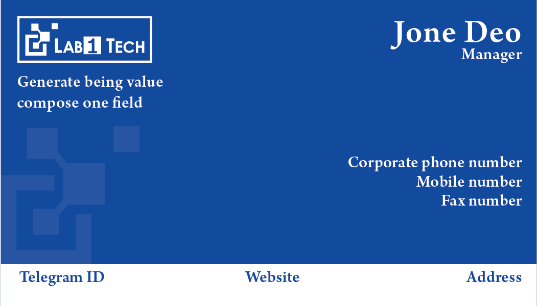 Business Card Design by mohammed0087 for Lab1 Tech Limited | Design #18998485