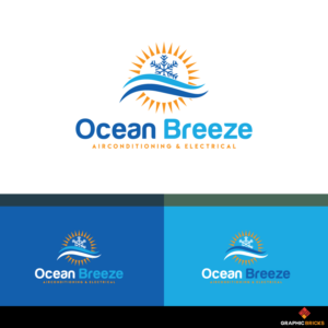 Ocean Breeze airconditioning & electrical | Diseño de Logo por Graphic Bricks
