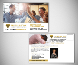 Diseño de Postal por Designers Hub para Treasure Tax, LLC | Diseño: #18989838