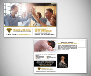 Diseño de Postal por Designers Hub para Treasure Tax, LLC | Diseño: #18993094