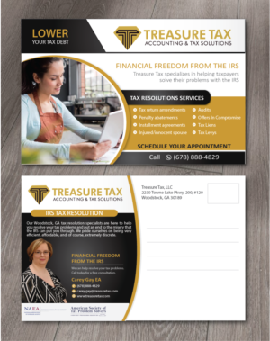 Diseño de Postal por alex989 para Treasure Tax, LLC | Diseño: #18995377