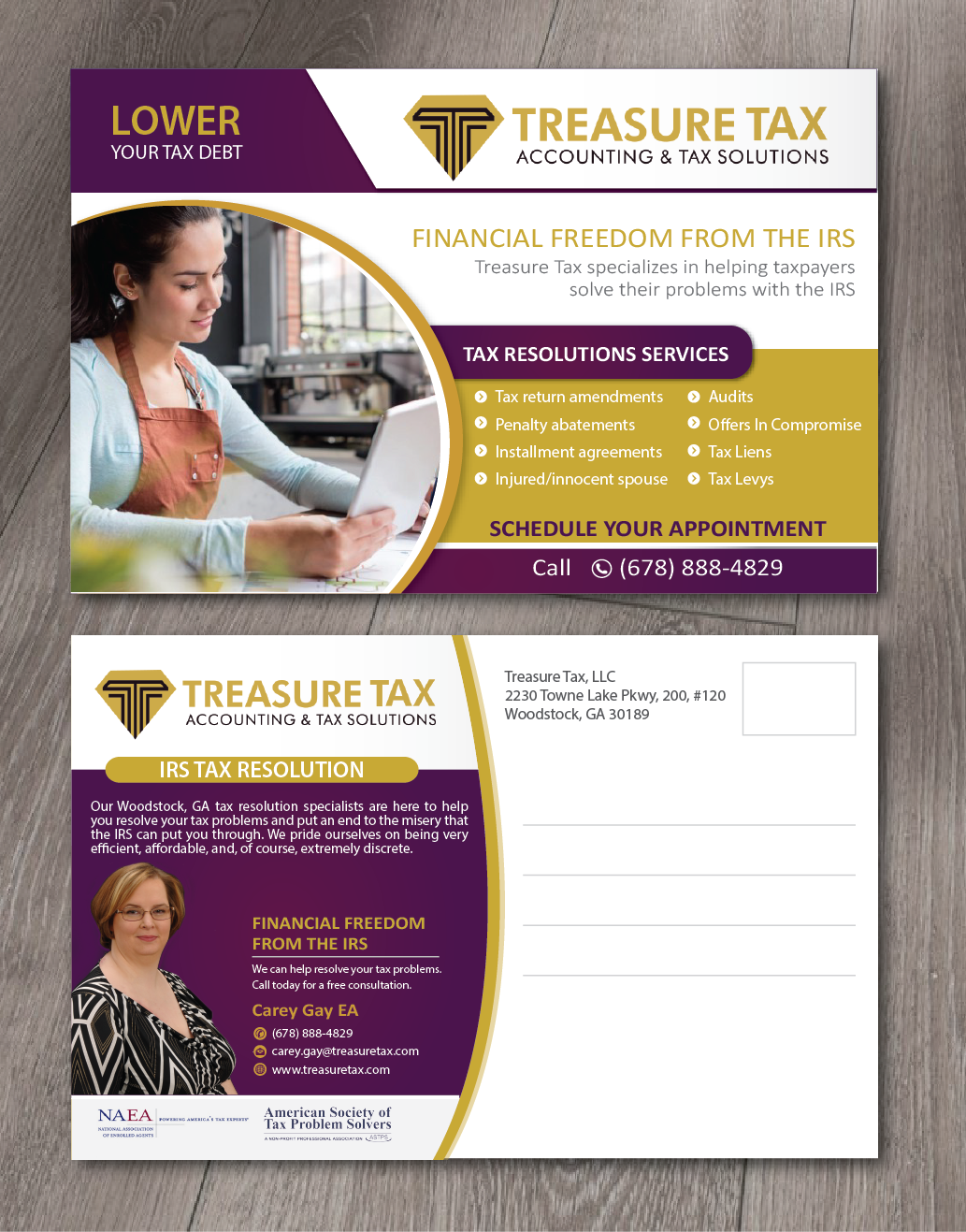 Diseño de Postal por alex989 para Treasure Tax, LLC | Diseño #18998950
