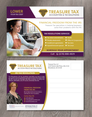 Diseño de Postal por alex989 para Treasure Tax, LLC | Diseño: #18998950