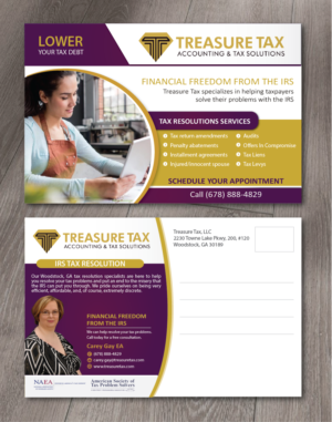 Treasure Tax needs a postcard for Tax Resolutions Services