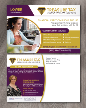 Diseño de Postal por alex989 para Treasure Tax, LLC | Diseño: #19506276