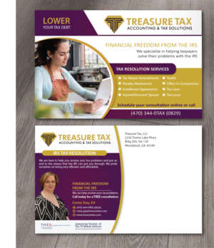 Diseño de Postal por alex989 para Treasure Tax, LLC | Diseño: #19511111