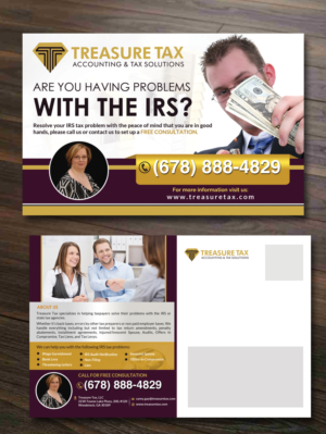 Diseño de Postal por innovative earth para Treasure Tax, LLC | Diseño: #18999405