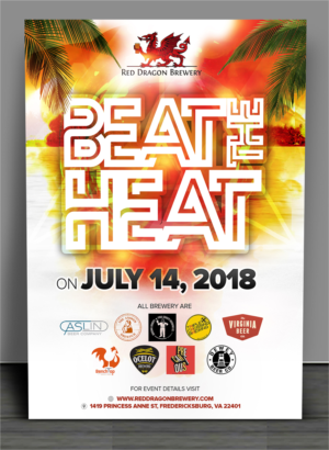 Beat The Heat Poster Red Dragon Brewery | Diseño de Póster por SAI DESIGNS
