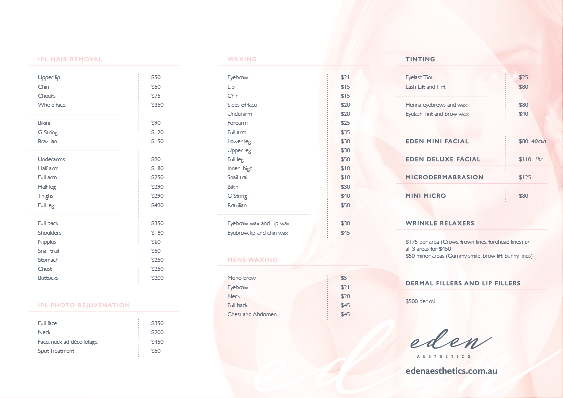 Flyer Design by em.design for Eden Aesthetics | Design #19002177