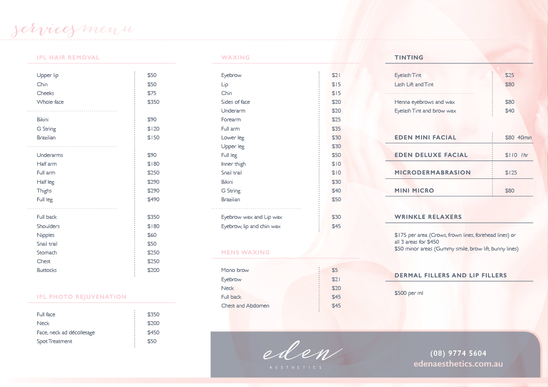 Design de Flyer par em.design pour Eden Aesthetics | Design #19005858