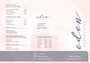 Diseño de Flyer por em.design para Eden Aesthetics | Diseño: #19014362