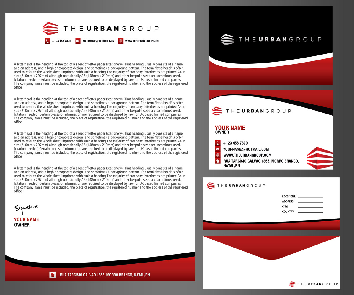 Stationery Design by Sarah Haroon for The Urban Group | Design #2876031
