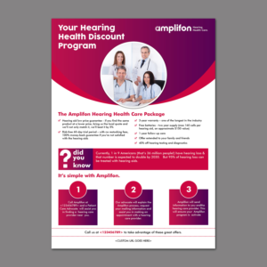Amplifon 3-step program overview flyer | Diseño de Flyer por aspiremedia