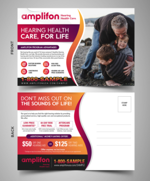 Amplifon 4x6 direct mail postcard | Diseño de Postal por SAI DESIGNS