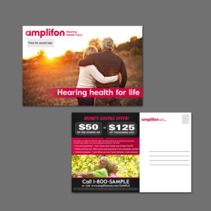 Amplifon 4x6 direct mail postcard | Diseño de Postal por Schöpfer