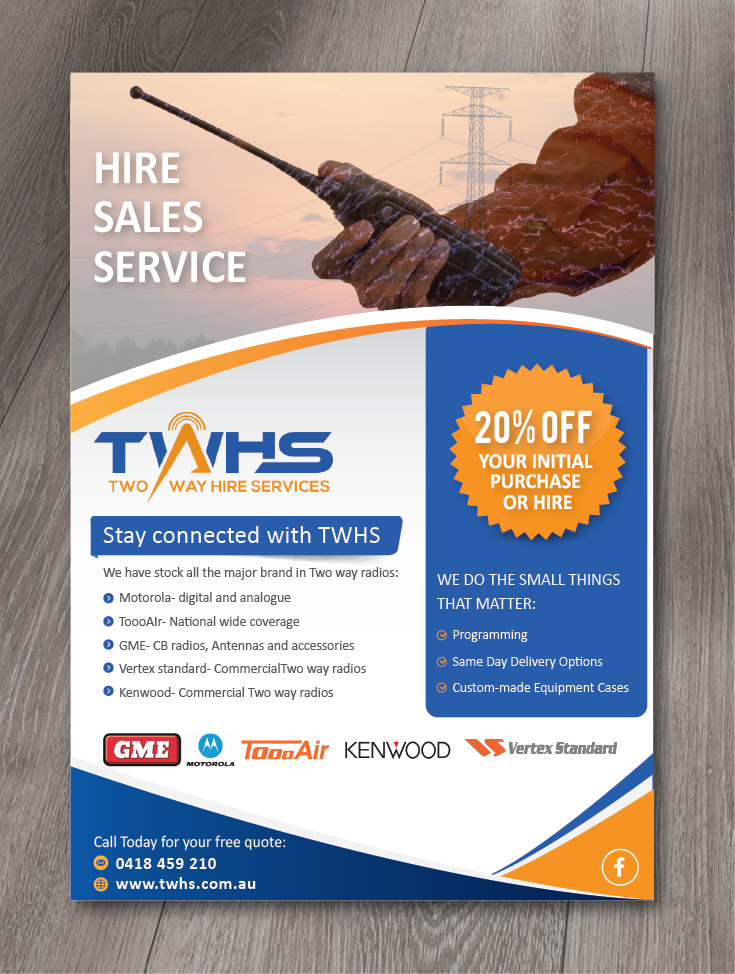 Design de Flyer par alex989 pour Two Way Hire Services | Design #19027489